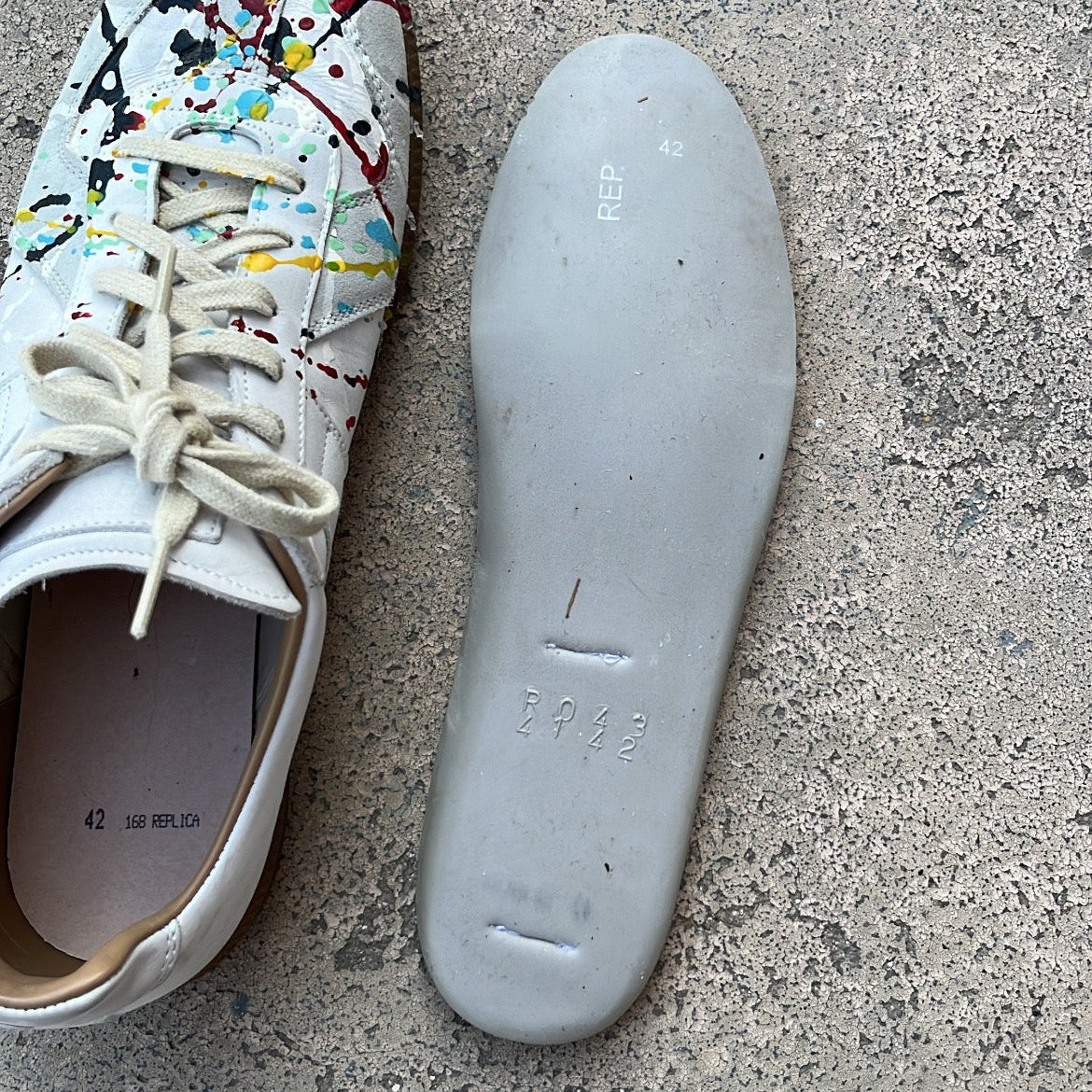 Maison Margiela GAT Paint Splatter White - EU42 / US8.5 / UK7.5