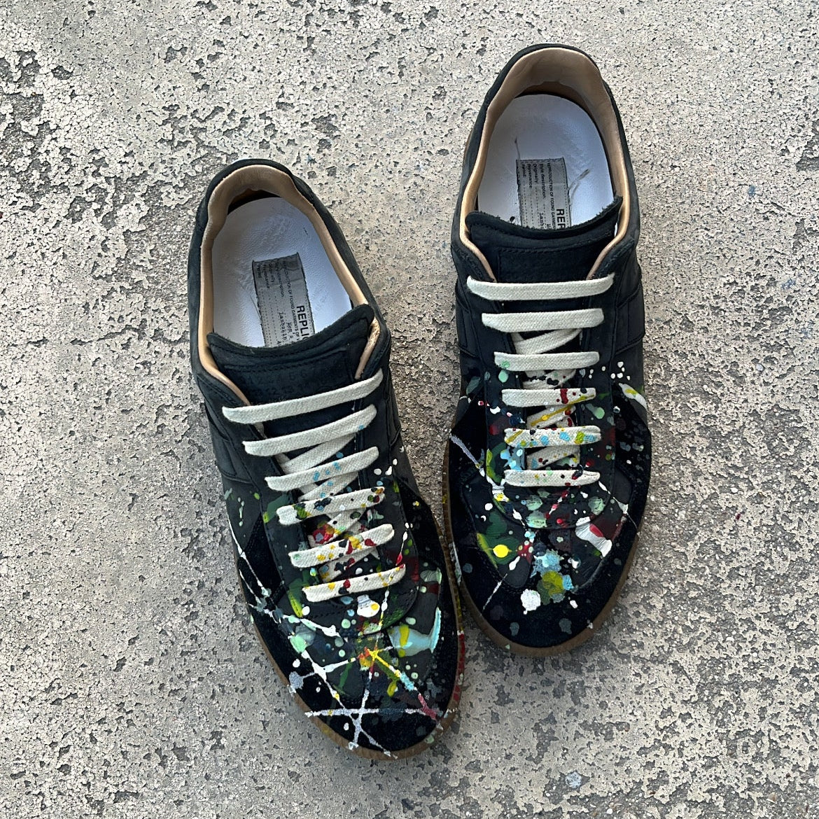 Maison Margiela GAT Paint Splatter Black - EU40.5 / US7.5 / UK6.5