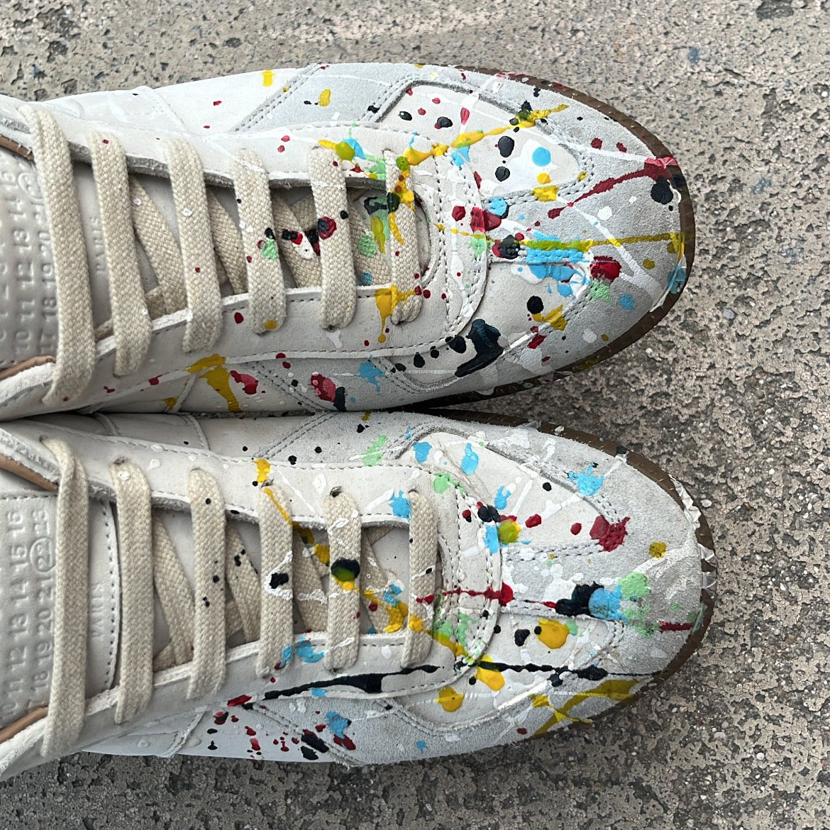 Maison Margiela GAT Paint Splatter White - EU39 / US6 / UK5