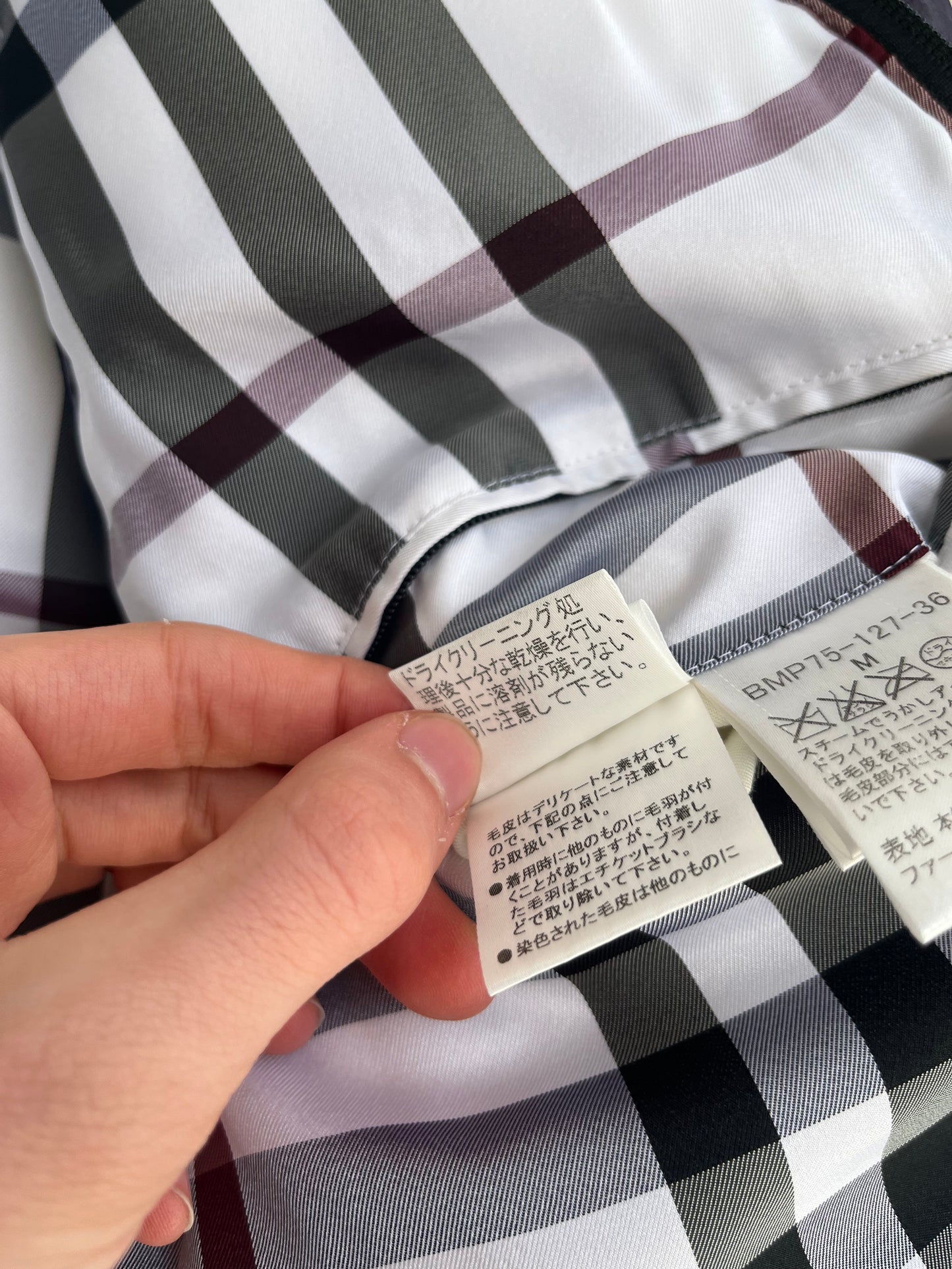 Burberry Black Label Glossy Purple Jacket - M - Real Silver Fox Fur