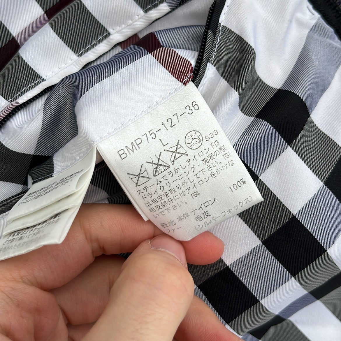 Burberry Black Label Glossy Purple Jacket - L - Real Silver Fox Fur