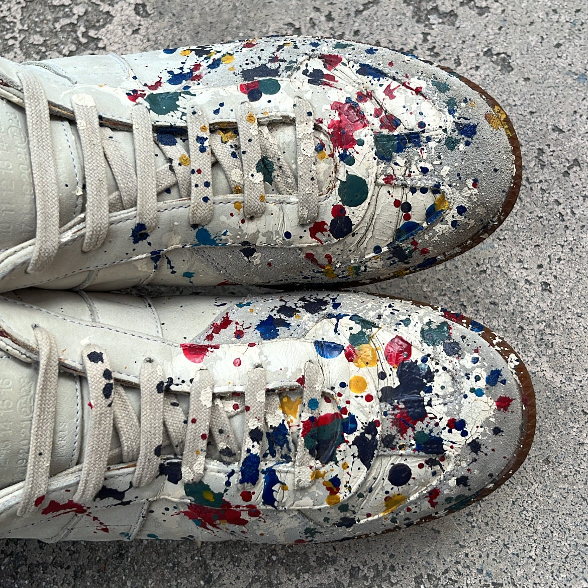 Maison Margiela GAT Paint Splatter White - EU43 / US9.5 / UK8.5