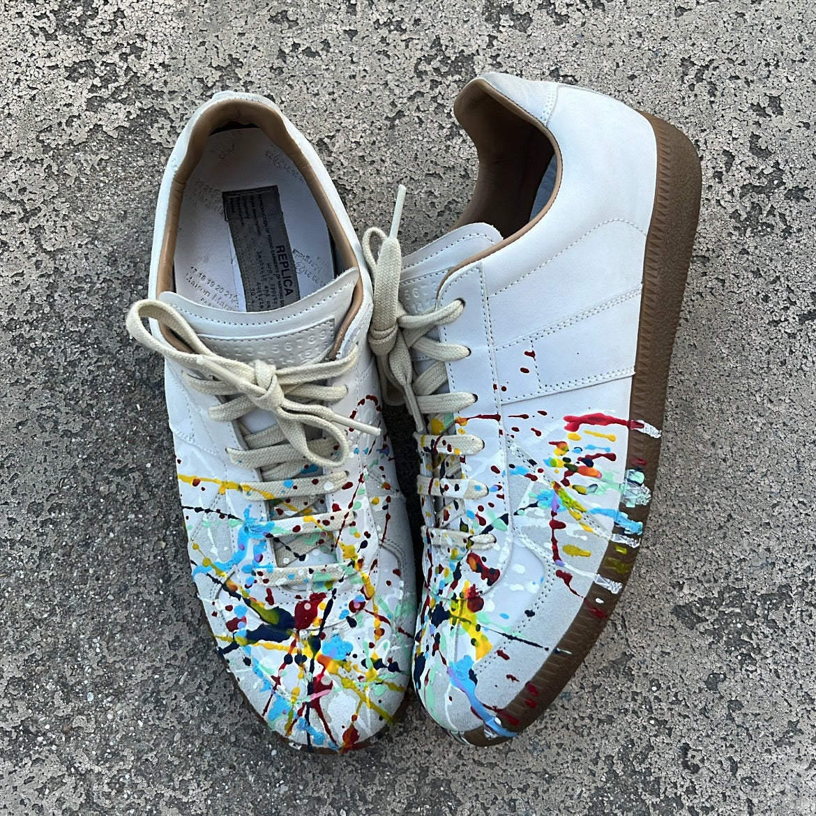 Maison Margiela GAT Paint Splatter White - EU40.5 / US7.5 / UK6.5