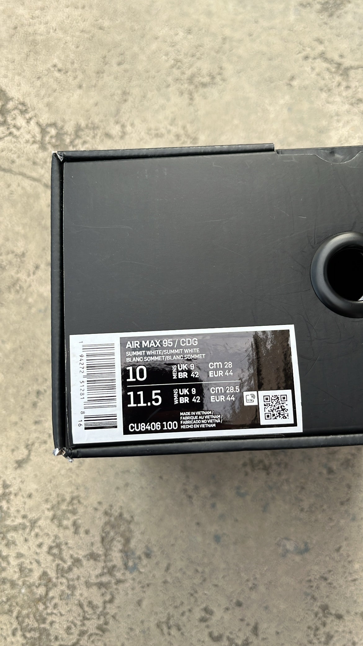Air Max 95 CDG White - EU43 / US9.5 / UK8.5
