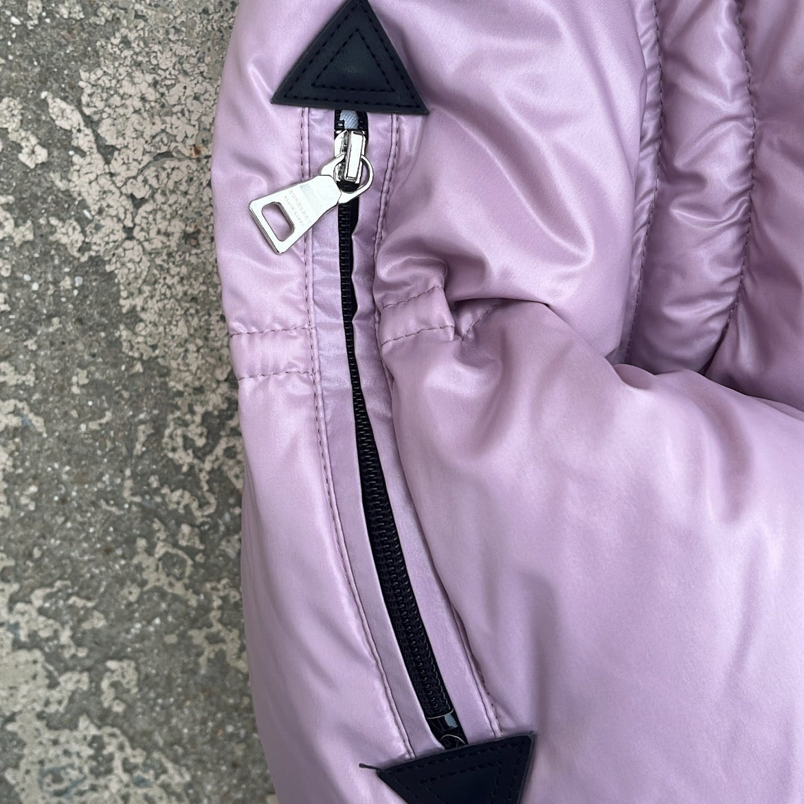 Burberry Black Label Glossy Pink Jacket - M - Real Silver Fox Fur