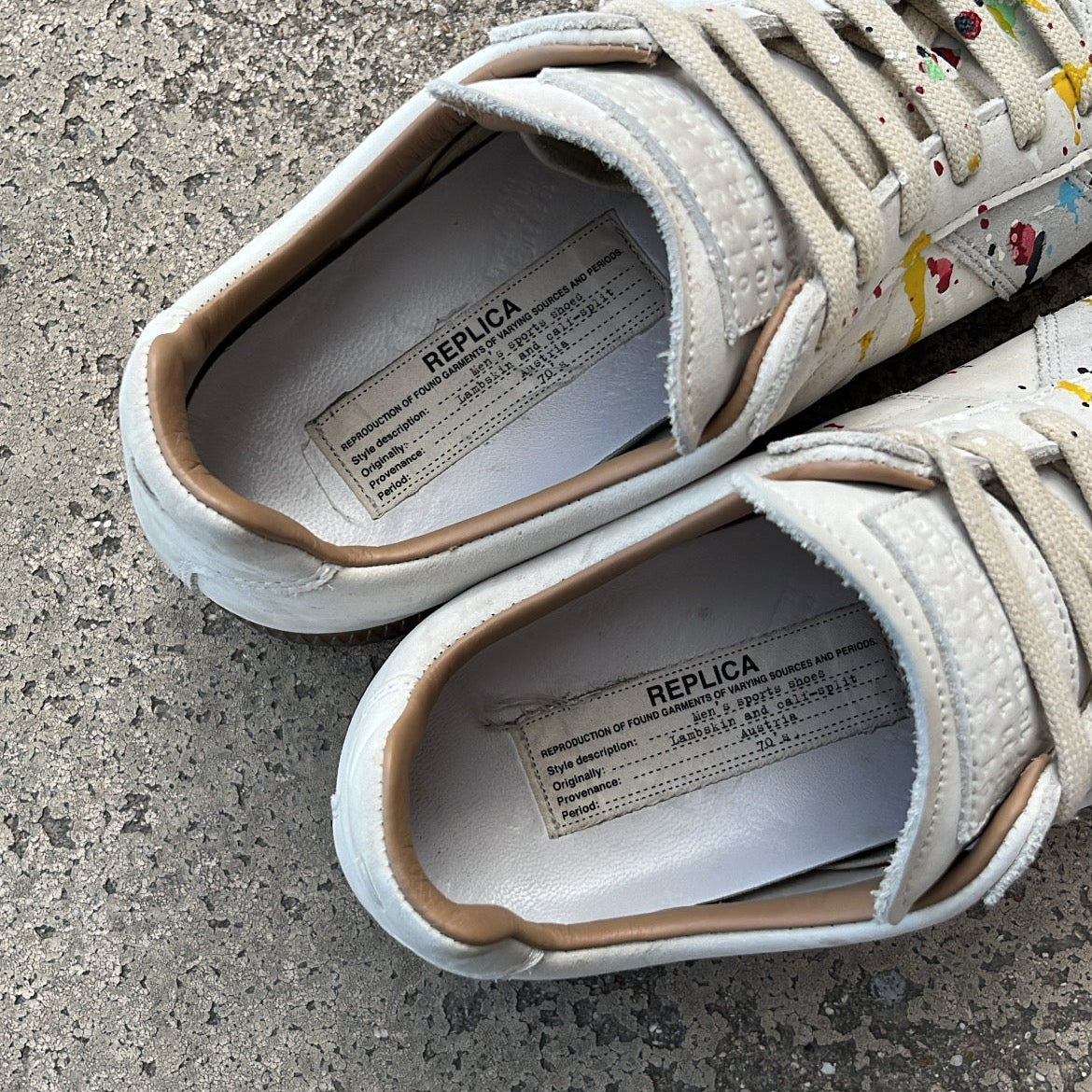 Maison Margiela GAT Paint Splatter White - EU39 / US6 / UK5