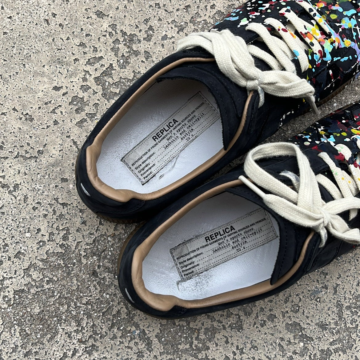 Maison Margiela GAT Paint Splatter Black - EU40 / US7 / UK6