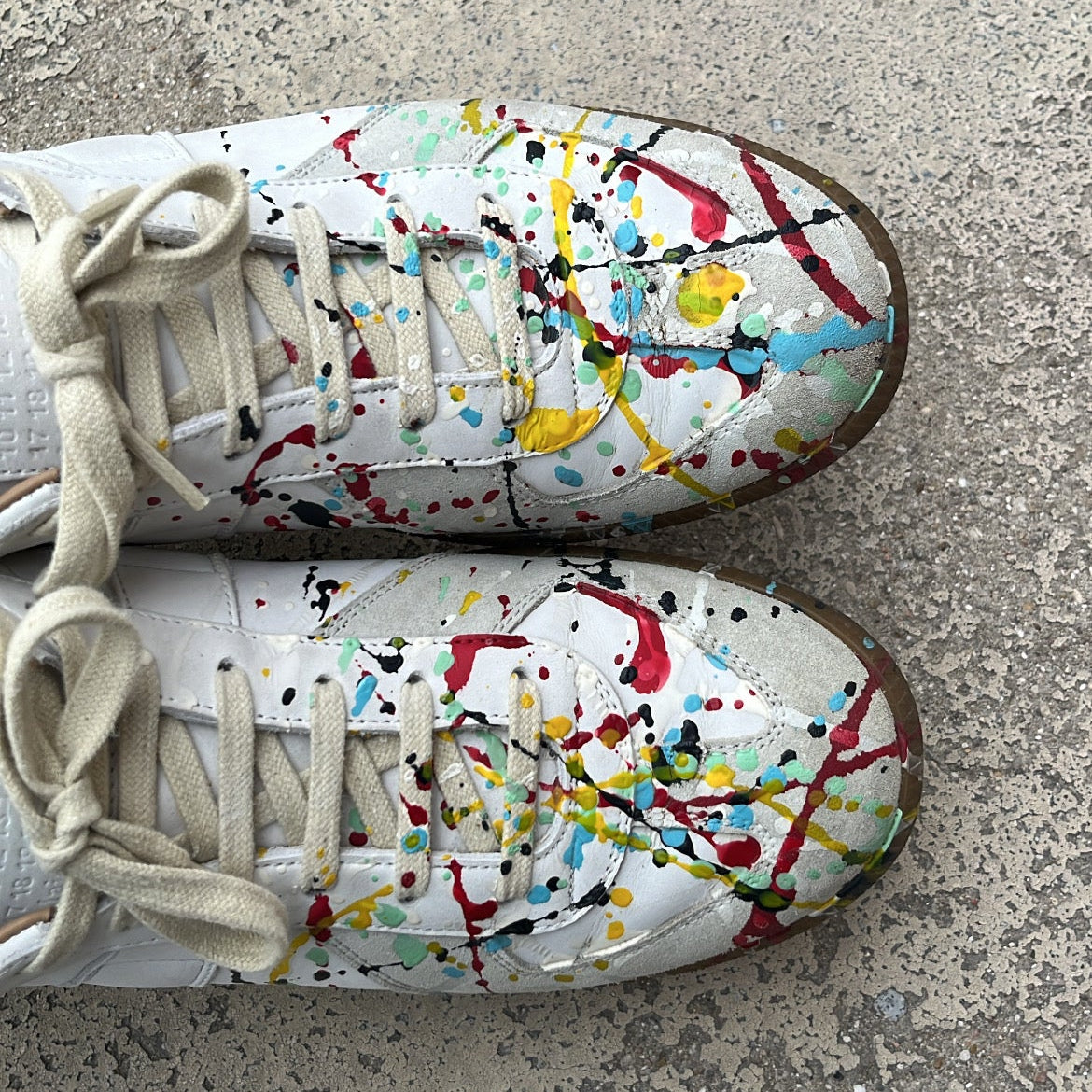 Maison Margiela GAT Paint Splatter White - EU43 / US9.5 / UK8.5