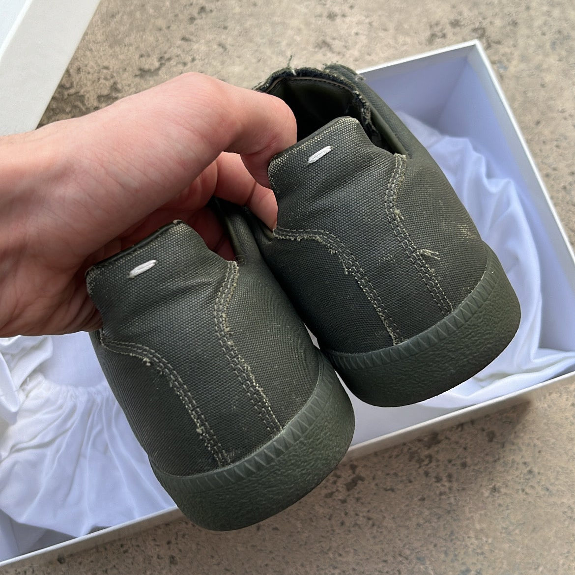 Maison Margiela GAT Distressed Canvas Green - EU41 / US8 / UK7