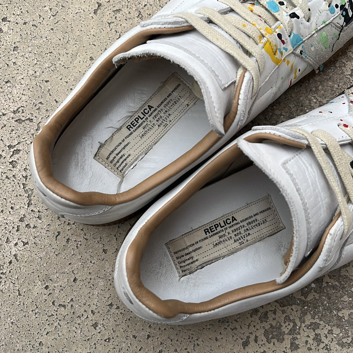 Maison Margiela GAT Paint Splatter White - EU43 / US9.5 / UK8.5