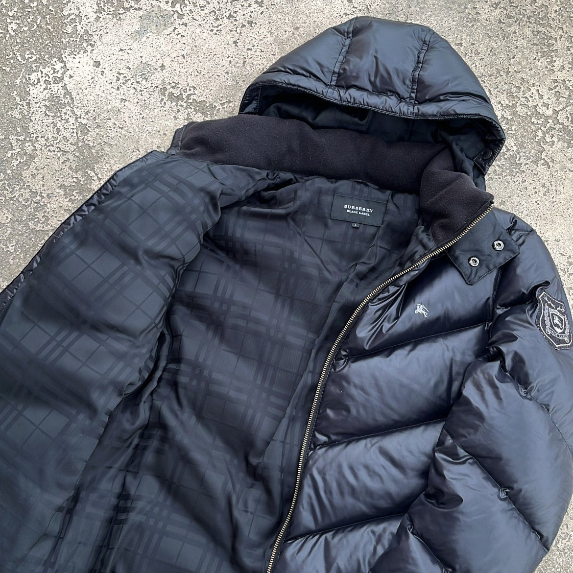 Burberry Black Label Glossy Black Jacket - L - 10th Years Anniversary