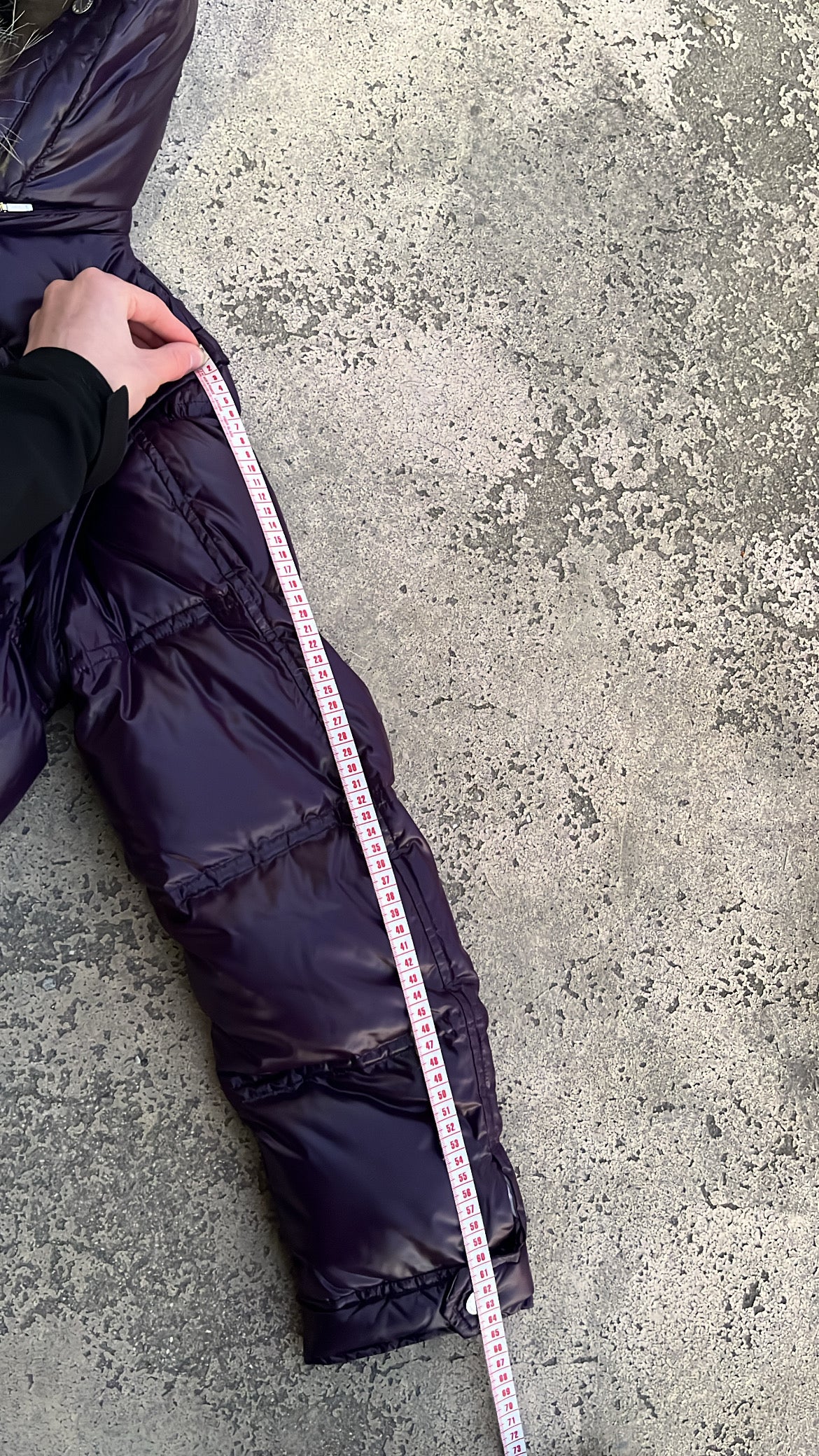 Burberry Black Label Glossy Purple Jacket - L - Real Silver Fox Fur