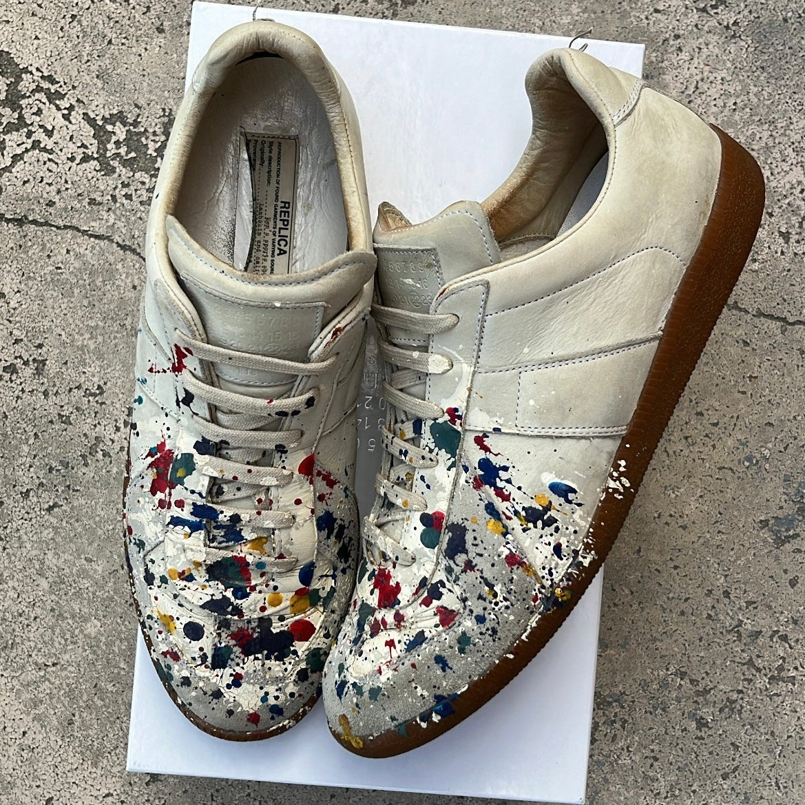 Maison Margiela GAT Paint Splatter White - EU43 / US9.5 / UK8.5