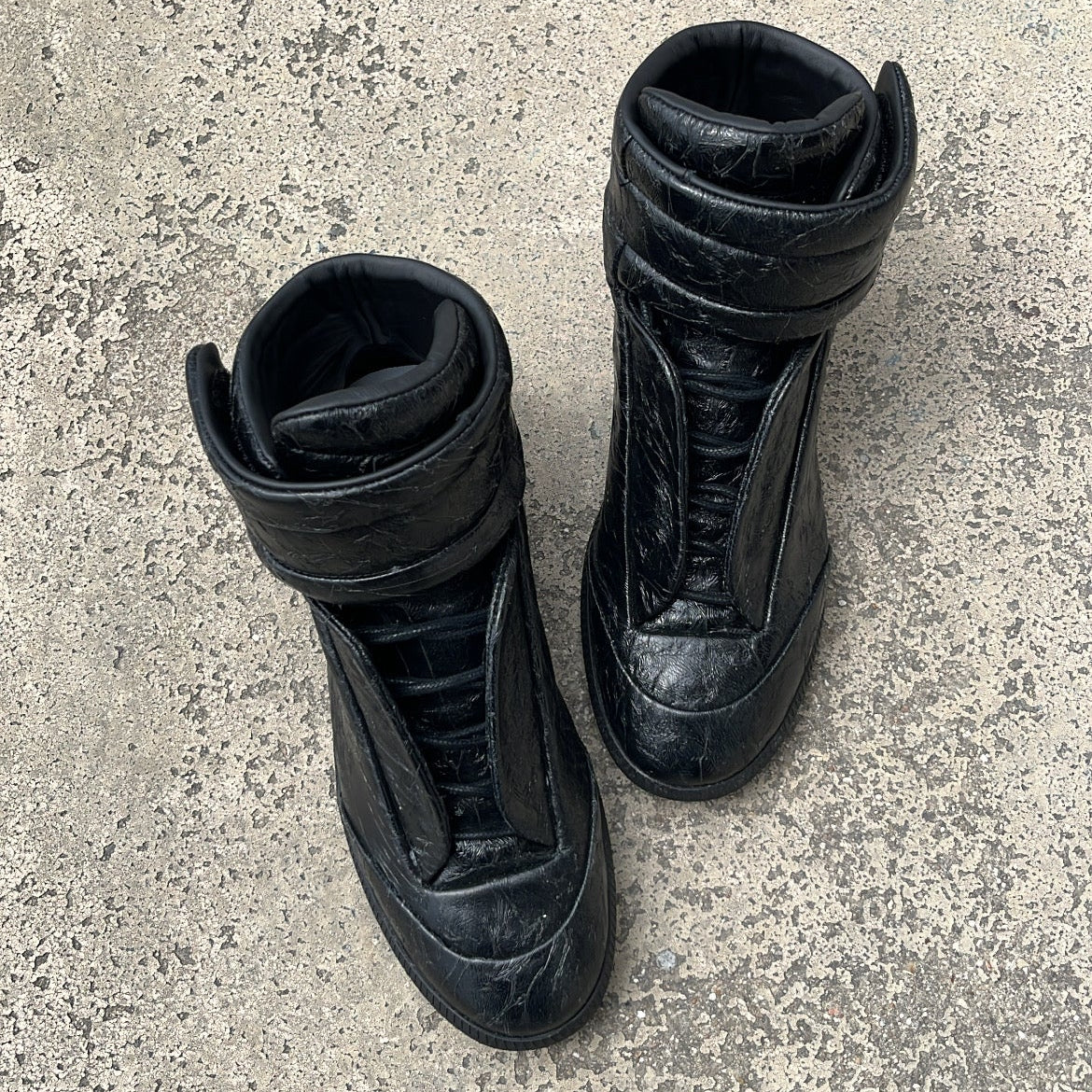 Maison Margiela Blistered Black Leather - EU40 / US7 / UK6