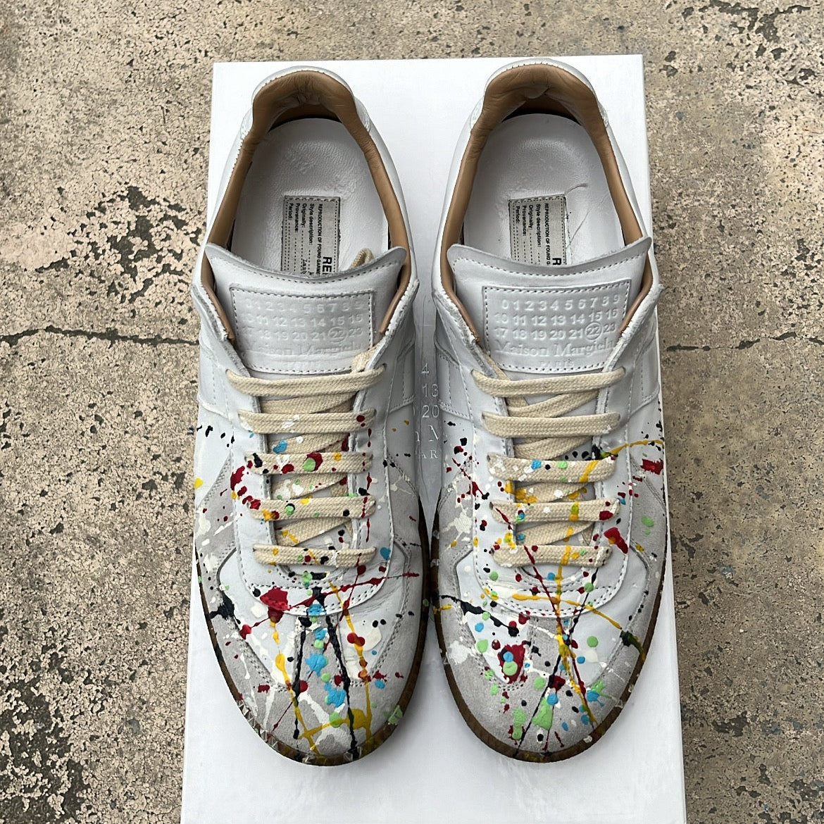 Maison Margiela GAT Paint Splatter White - EU40.5 / US7.5 / UK6.5
