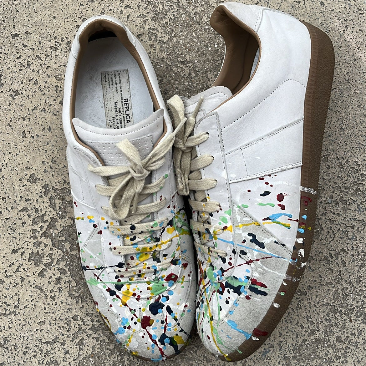 Maison Margiela GAT Paint Splatter White - EU44 / US10 / UK9