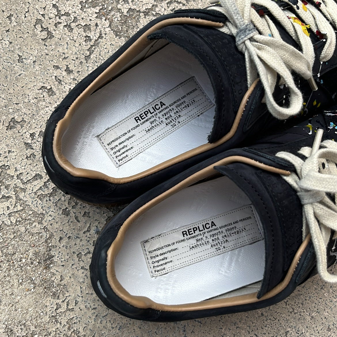 Maison Margiela GAT Paint Splatter Black - EU41 / US8 / UK7