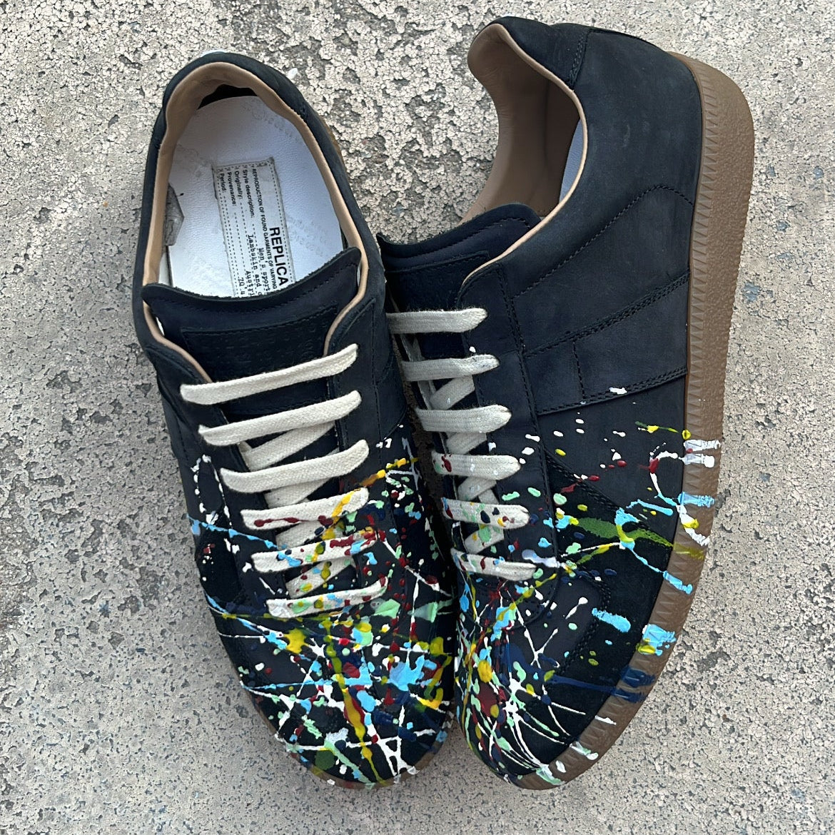 Maison Margiela GAT Paint Splatter Black - EU40.5 / US7.5 / UK6.5
