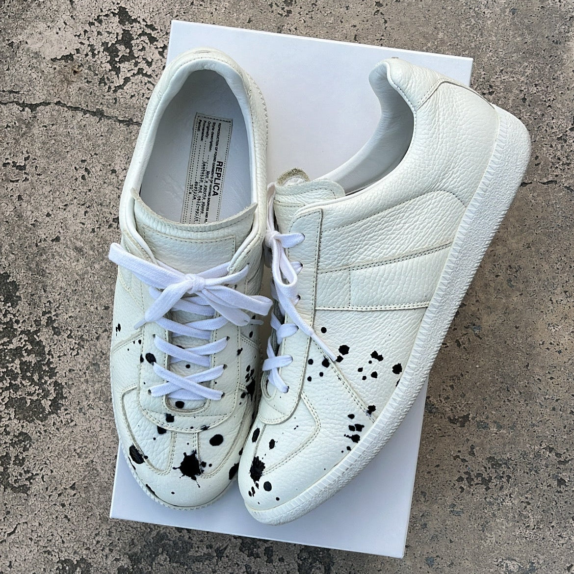 Maison Margiela GAT Paint Splatter Black & White - EU43 / US9.5 / UK8.5