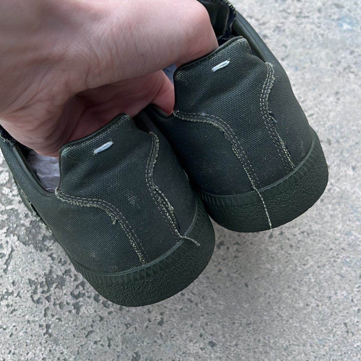 Maison Margiela GAT Distressed Canvas Green - EU42 / US8.5 / UK7.5