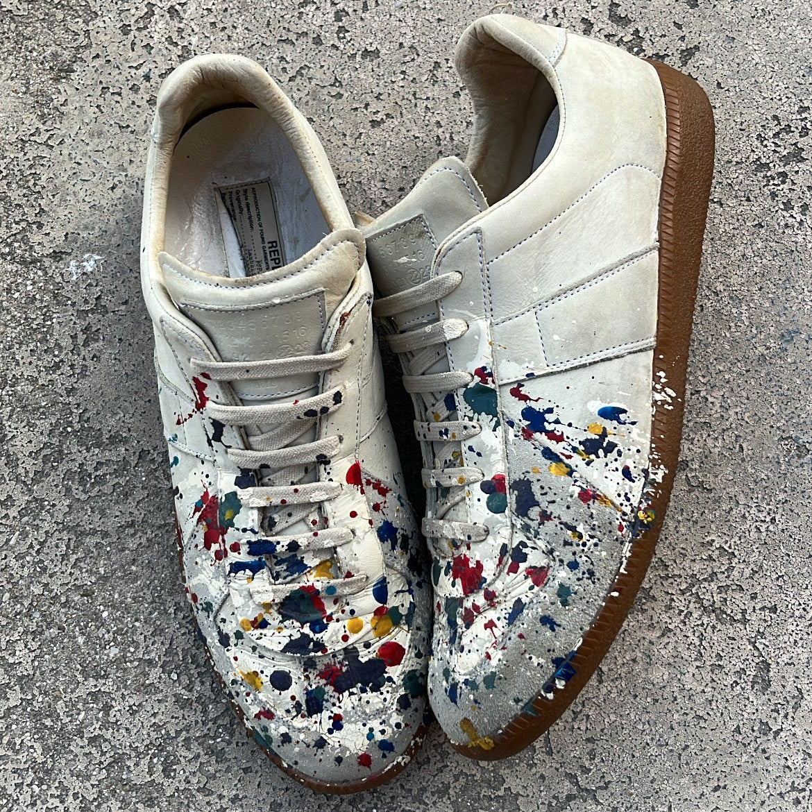 Maison Margiela GAT Paint Splatter White - EU43 / US9.5 / UK8.5