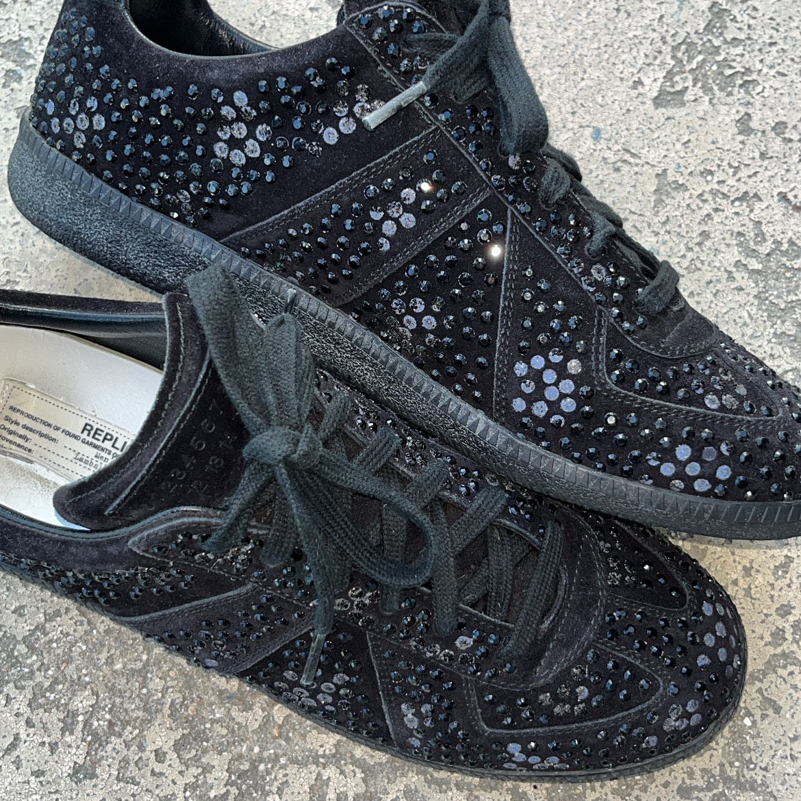 Maison Margiela GAT Swarovski Black Crystal - EU42 / US8.5 / UK7.5