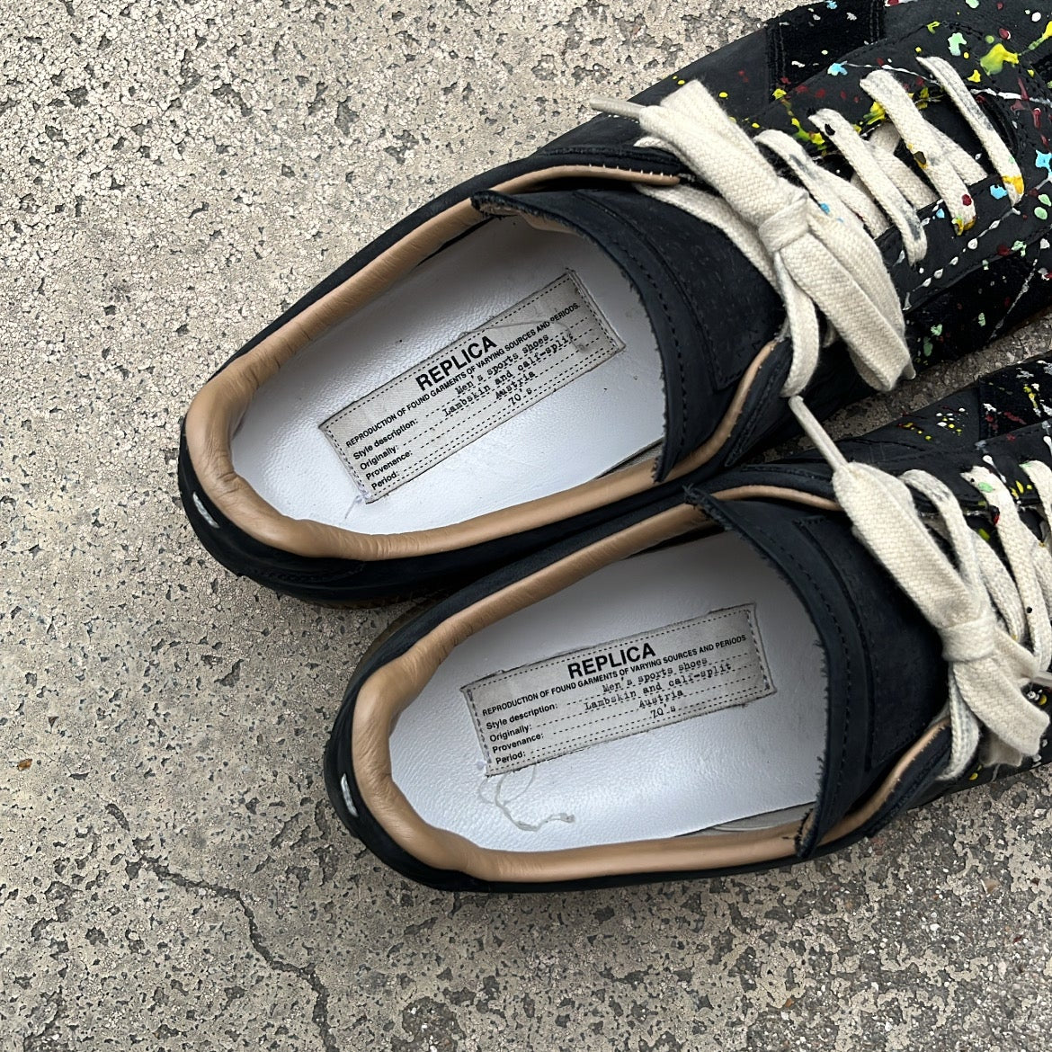Maison Margiela GAT Paint Splatter Black - EU42.5 / US7 / UK6