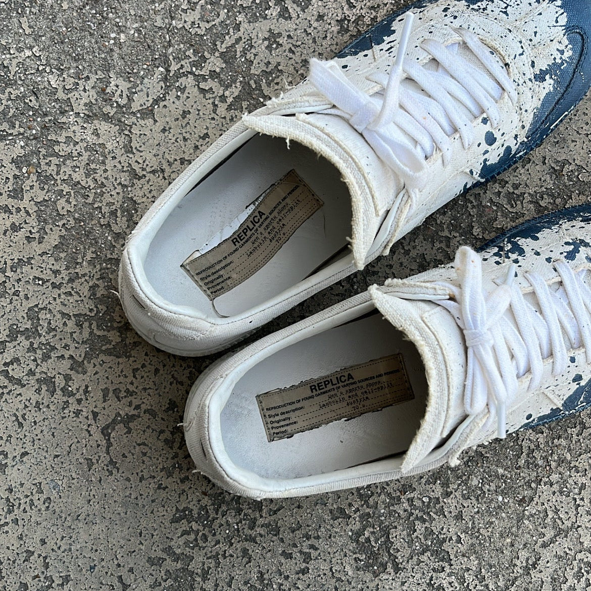 Maison Margiela GAT Paint Splatter Oil Blue - EU42 / US8.5 / UK7.5