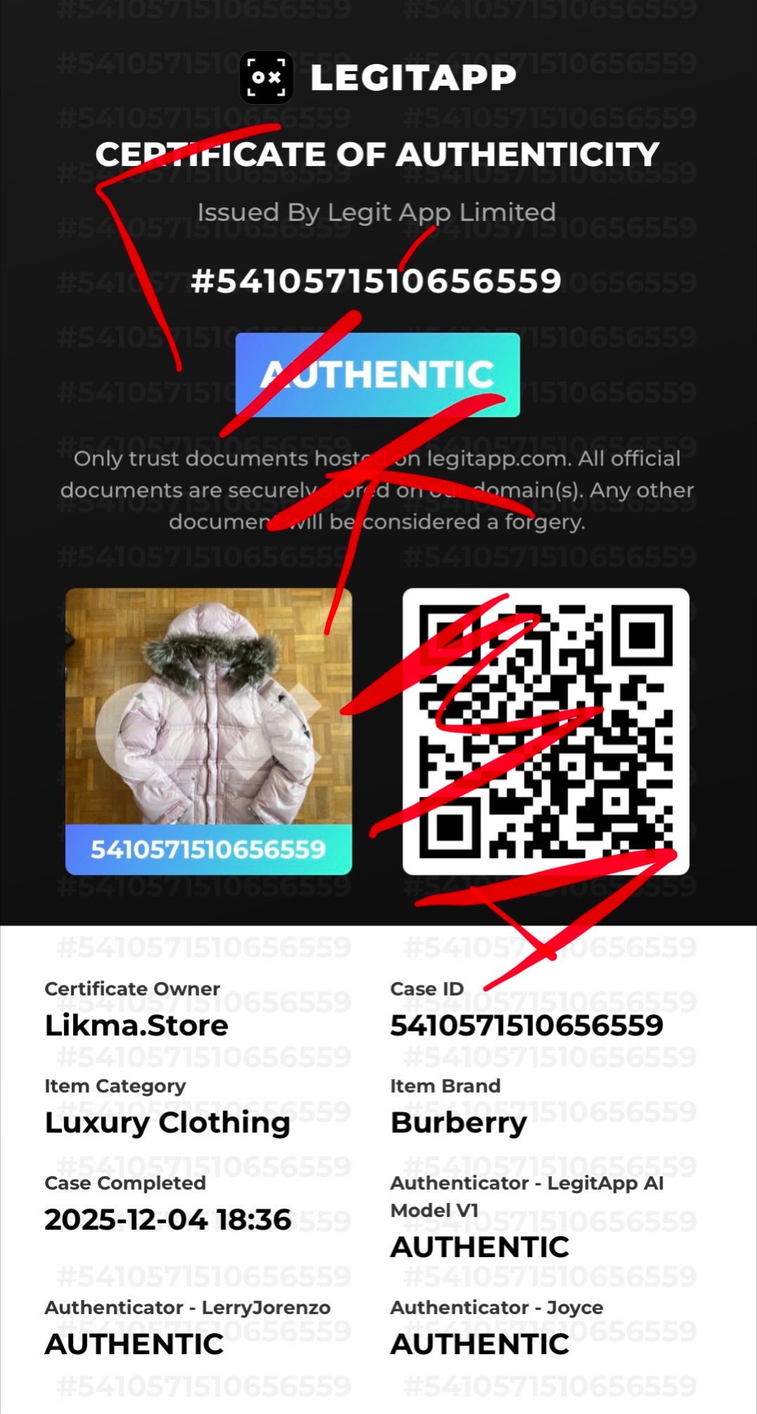 Burberry Black Label Glossy Pink Jacket - M - Real Silver Fox Fur