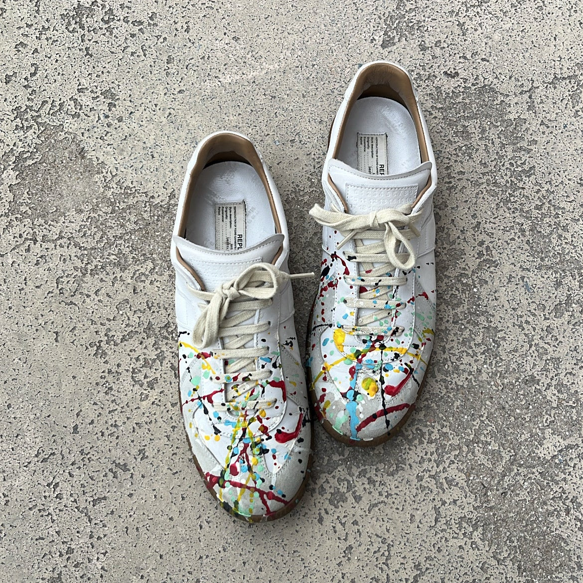 Maison Margiela GAT Paint Splatter White - EU43 / US9.5 / UK8.5