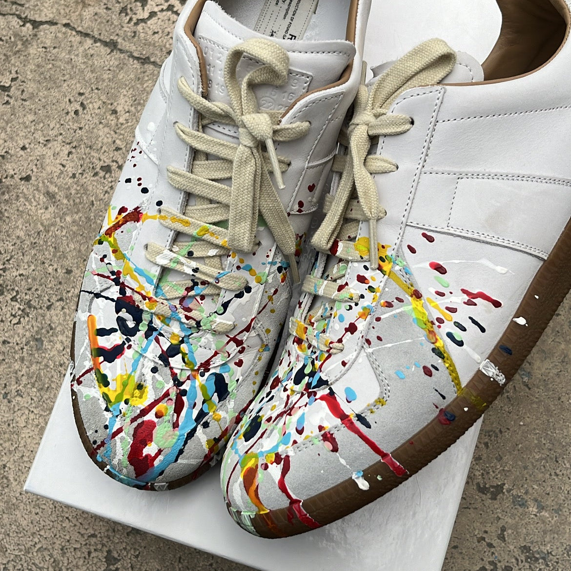 Maison Margiela GAT Paint Splatter White - EU43 / US9.5 / UK8.5