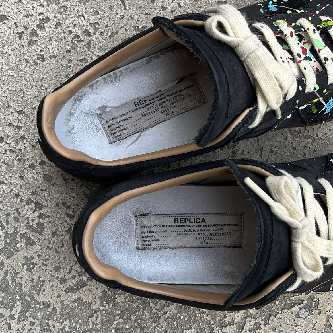 Maison Margiela GAT Paint Splatter Black - EU42.5 / US9 / UK8