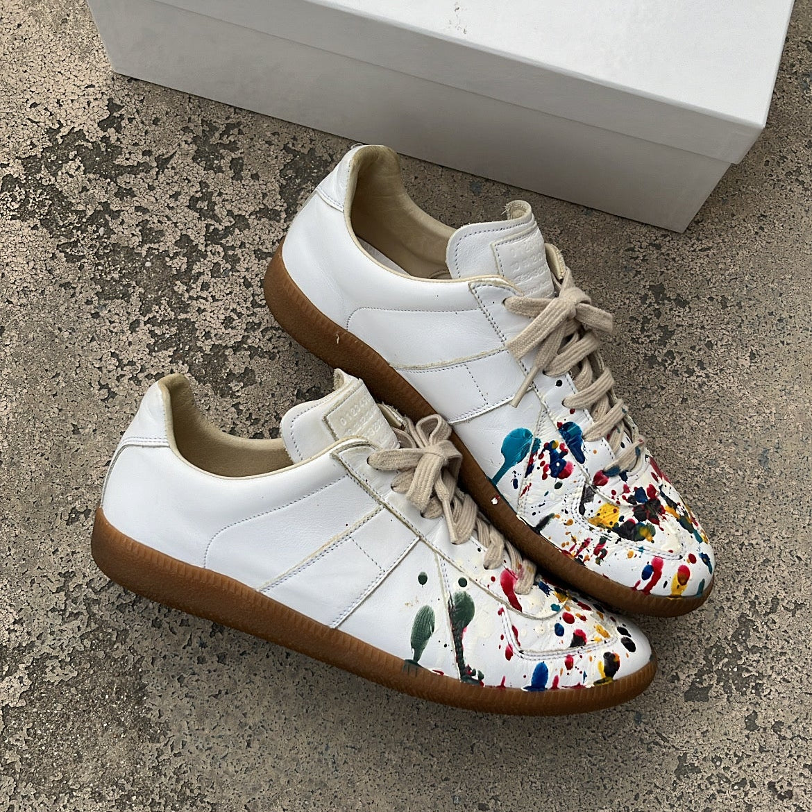 Maison Margiela GAT Paint Splatter White 2012 - EU41 / US8 / UK7