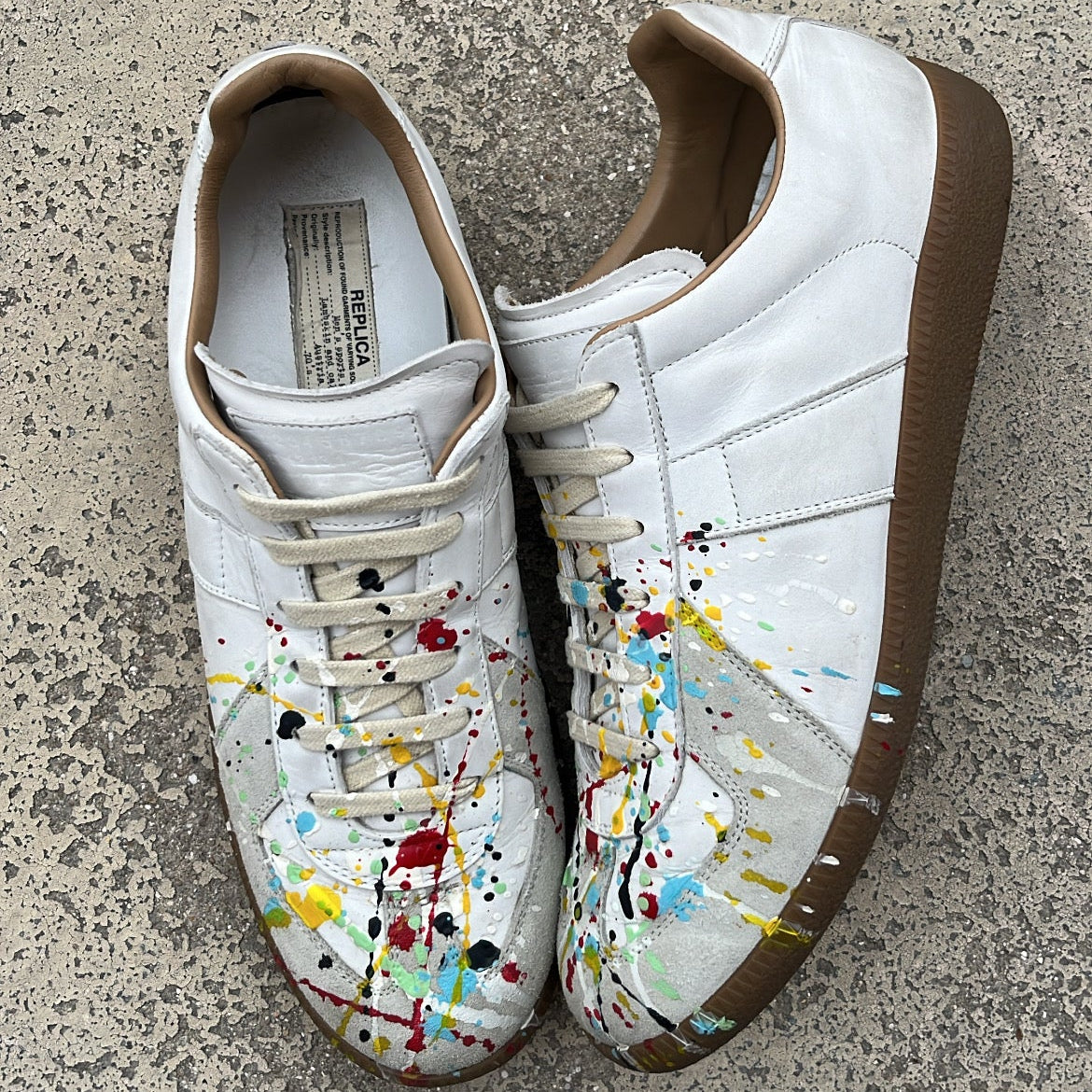 Maison Margiela GAT Paint Splatter White - EU43 / US9.5 / UK8.5