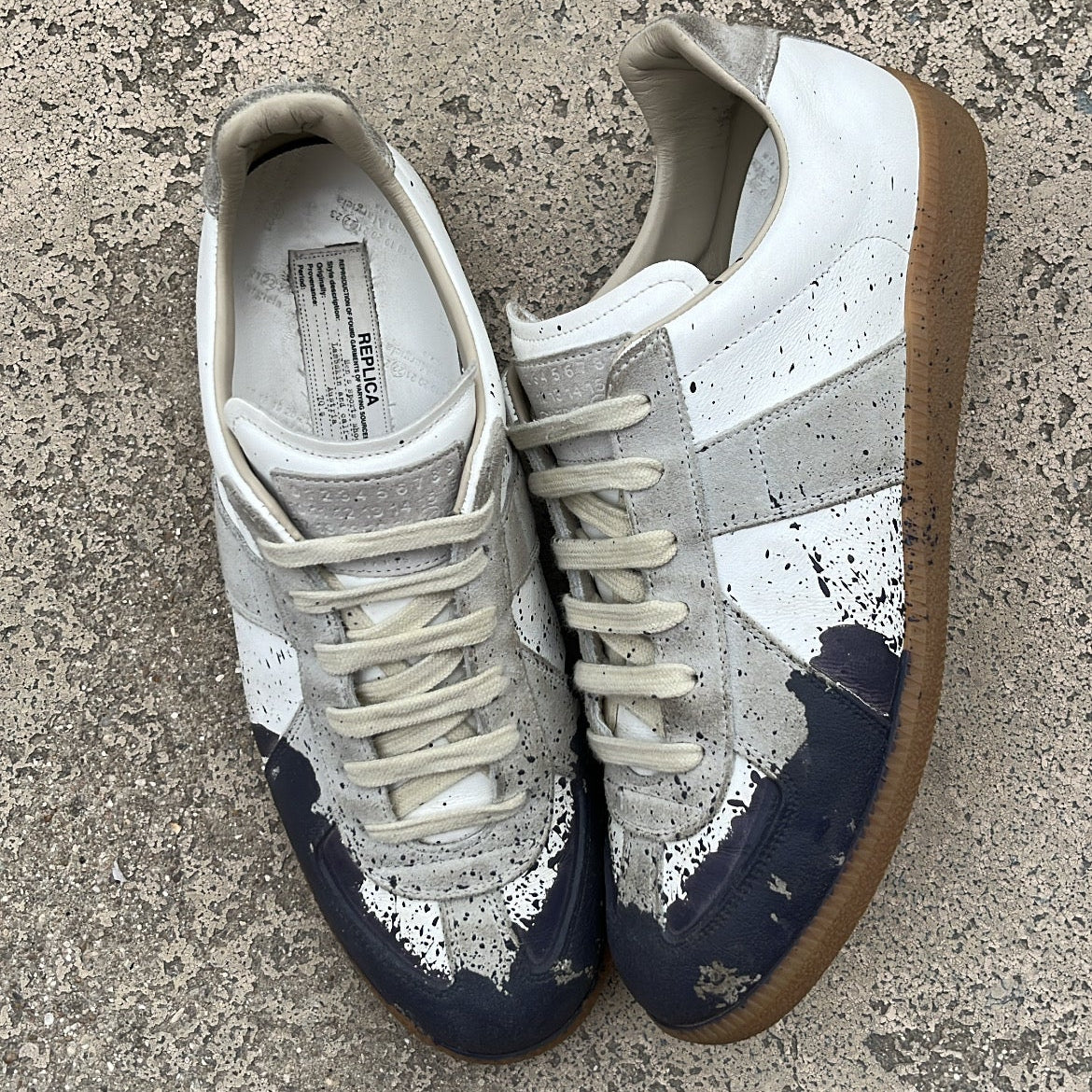Maison Margiela GAT Paint Splatter Blue - EU41 / US8 / UK7