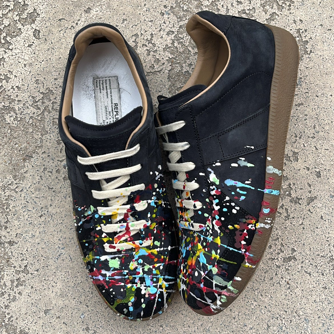 Maison Margiela GAT Paint Splatter Black - EU40 / US7 / UK6