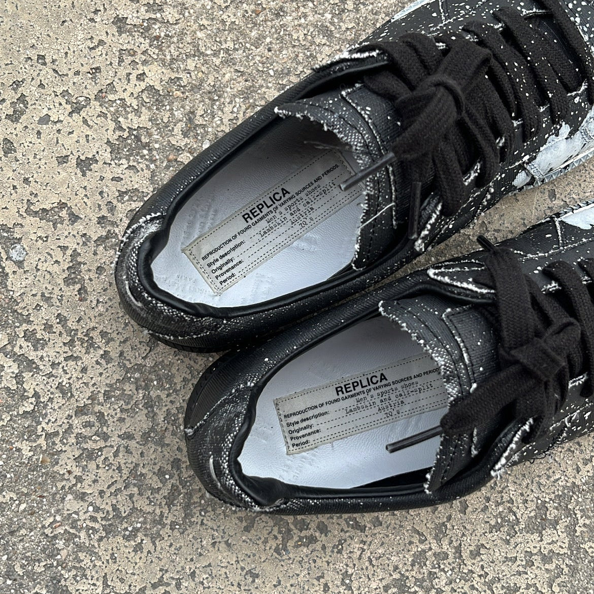 Maison Margiela GAT Paint Splatter Black - EU40 / US7 / UK6