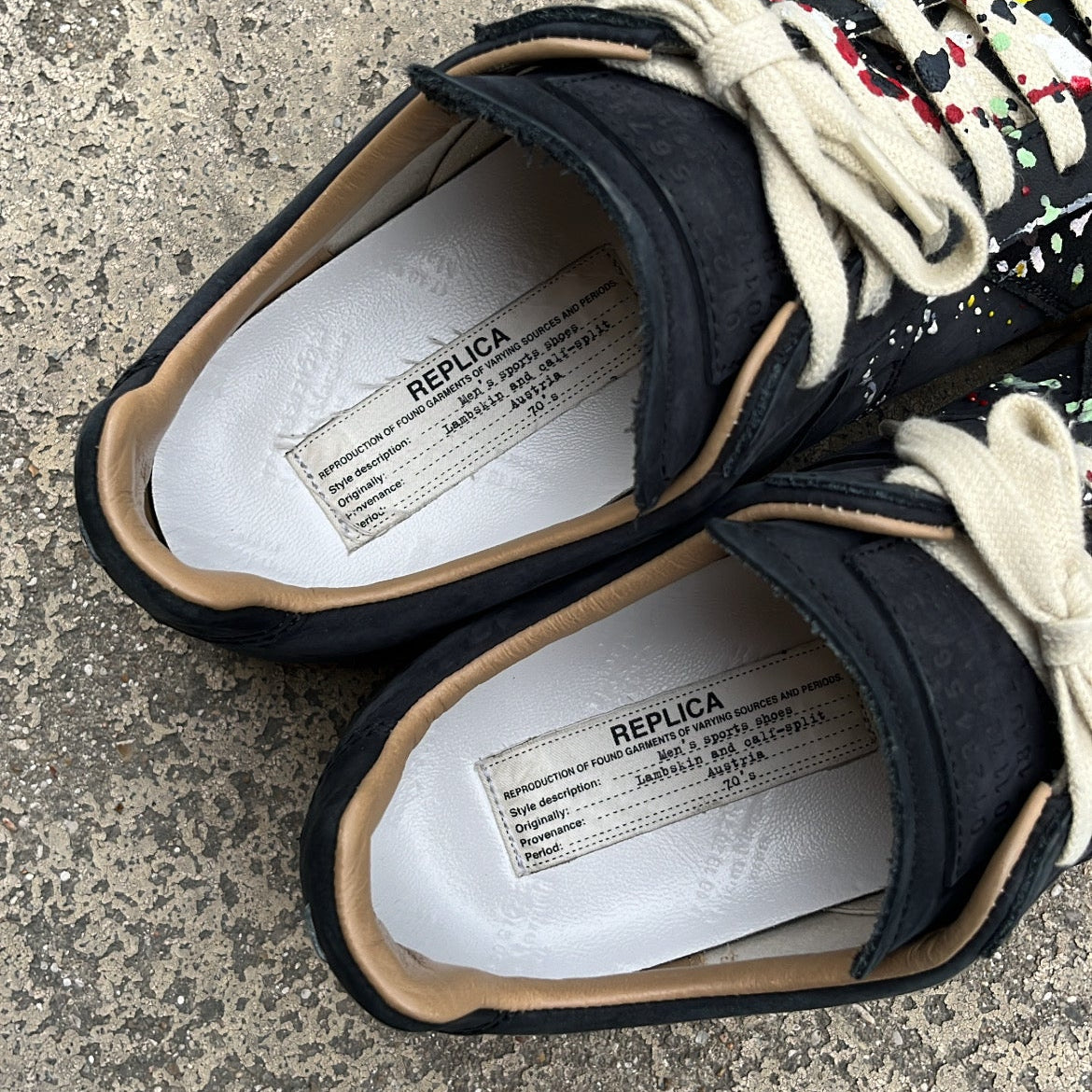 Maison Margiela GAT Paint Splatter Black - EU41 / US8 / UK7