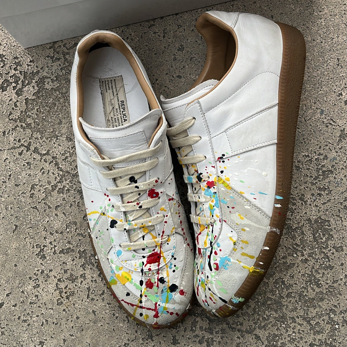 Maison Margiela GAT Paint Splatter White - EU43 / US9.5 / UK8.5