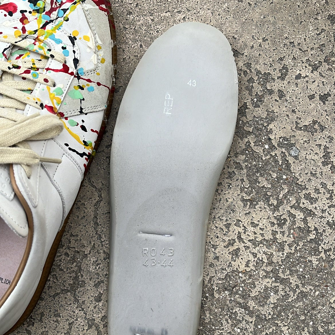 Maison Margiela GAT Paint Splatter White - EU43 / US9.5 / UK8.5