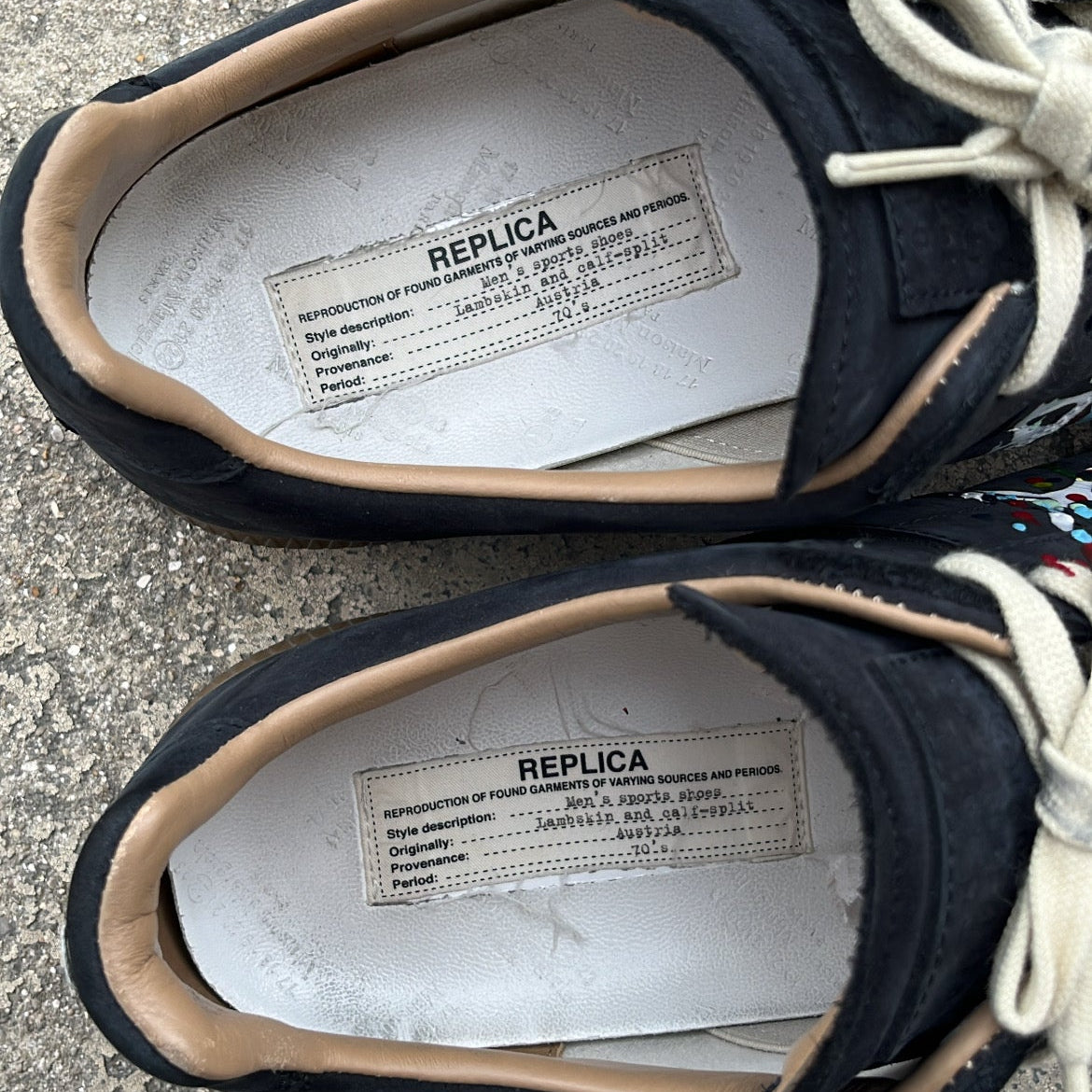 Maison Margiela GAT Paint Splatter Black - EU44 / US10 / UK9