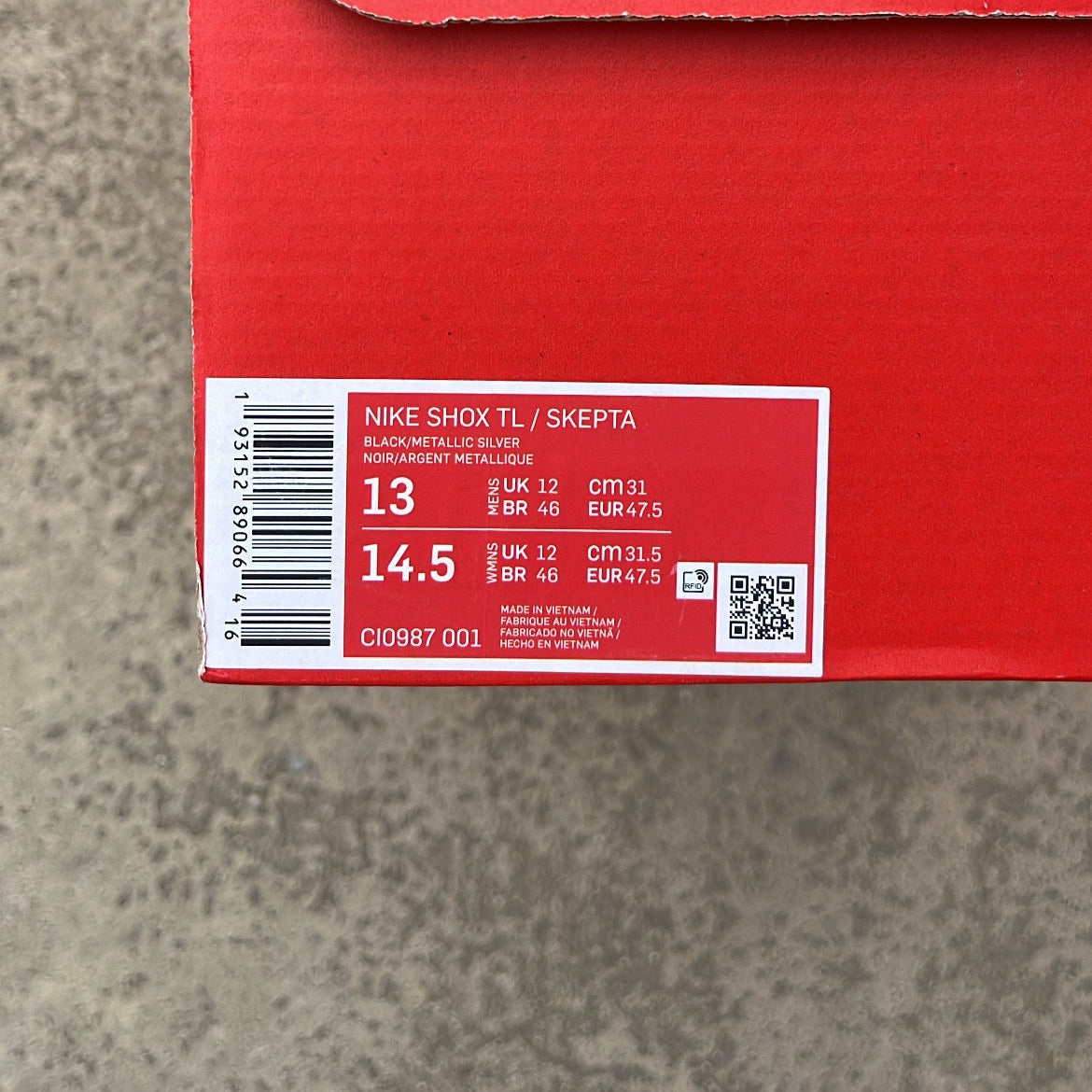 Shox TL Skepta - EU47.5 / US13 / UK12