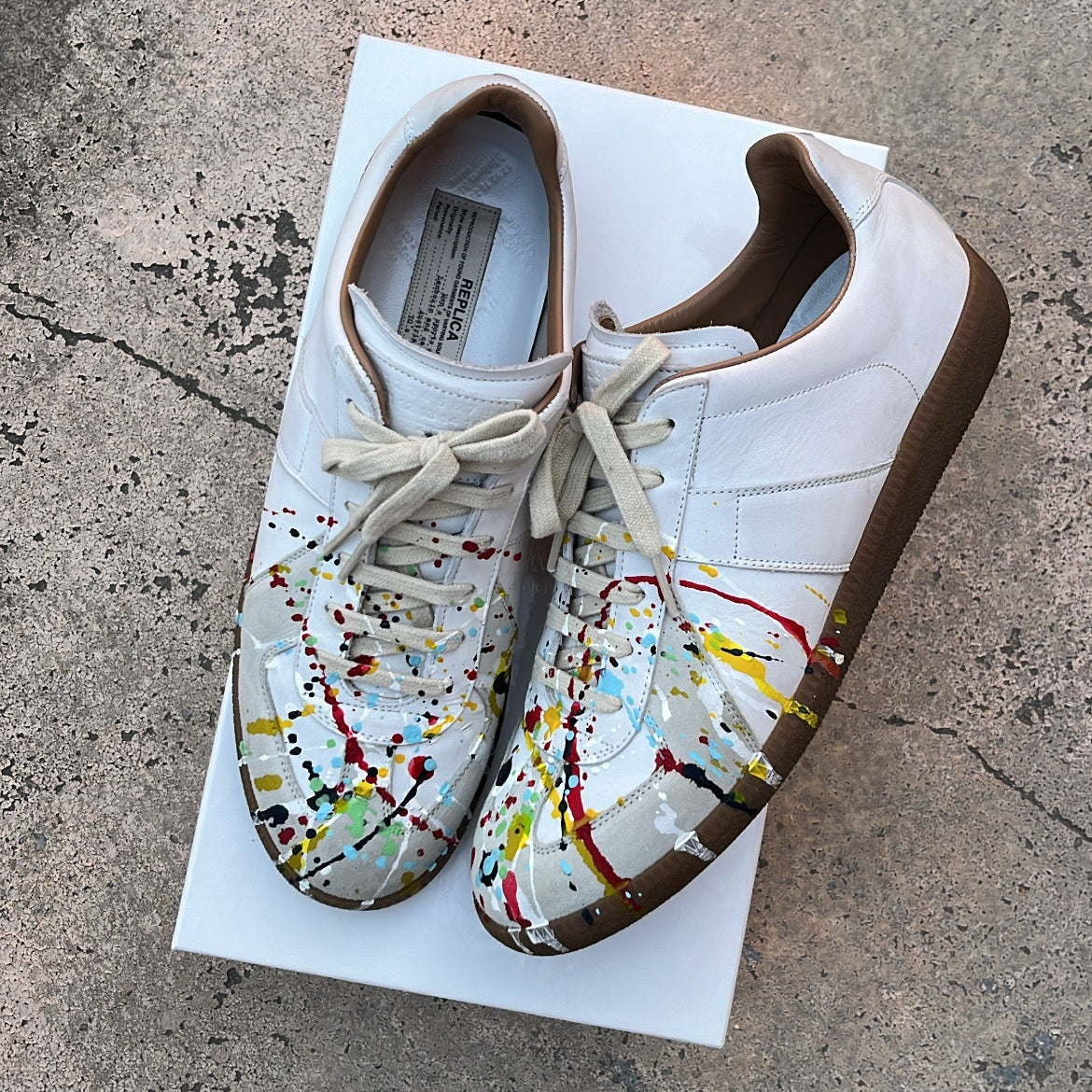 Maison Margiela GAT Paint Splatter White - EU42 / US8.5 / UK7.5