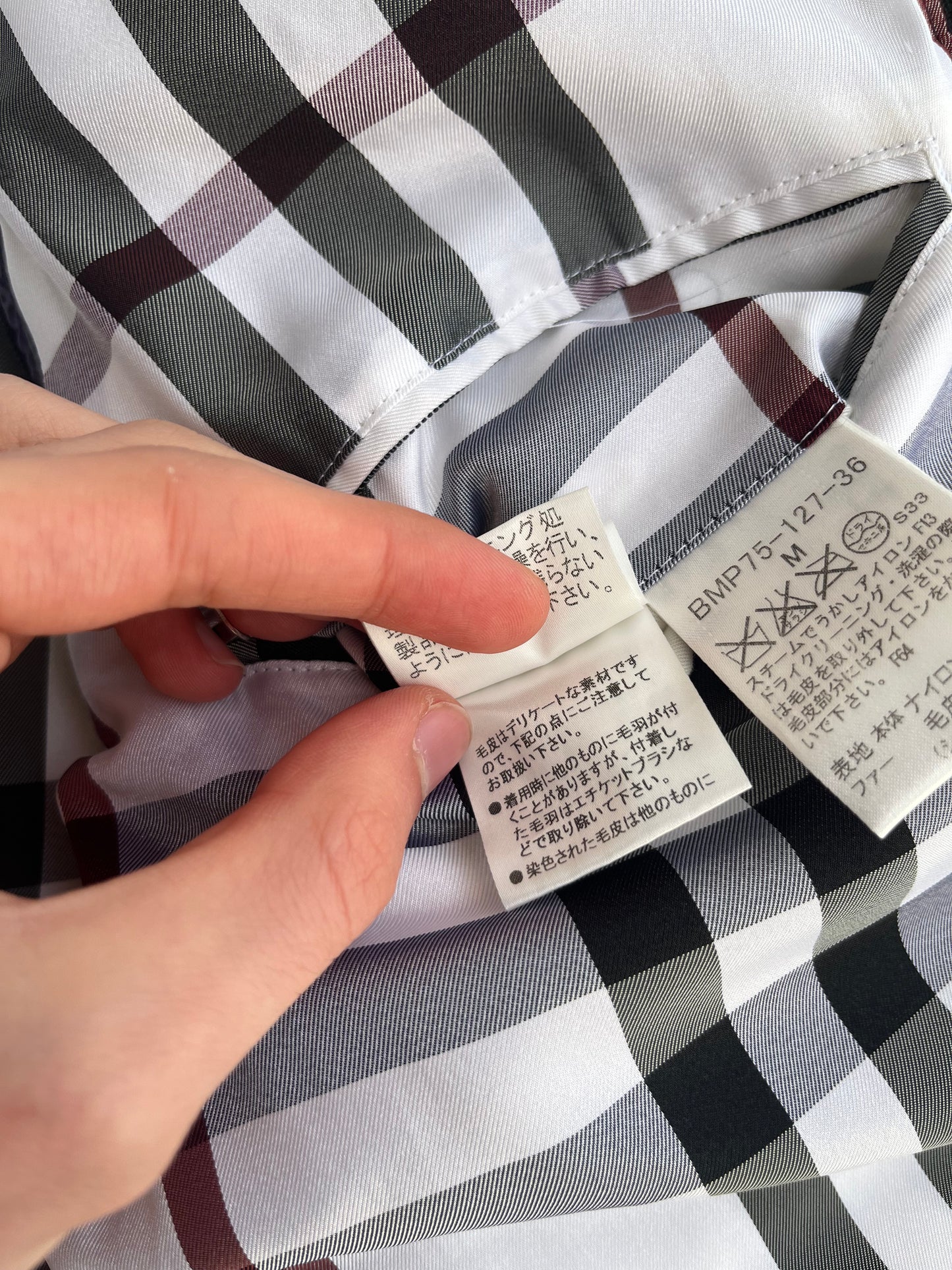 Burberry Black Label Glossy Purple Jacket - M - Real Silver Fox Fur