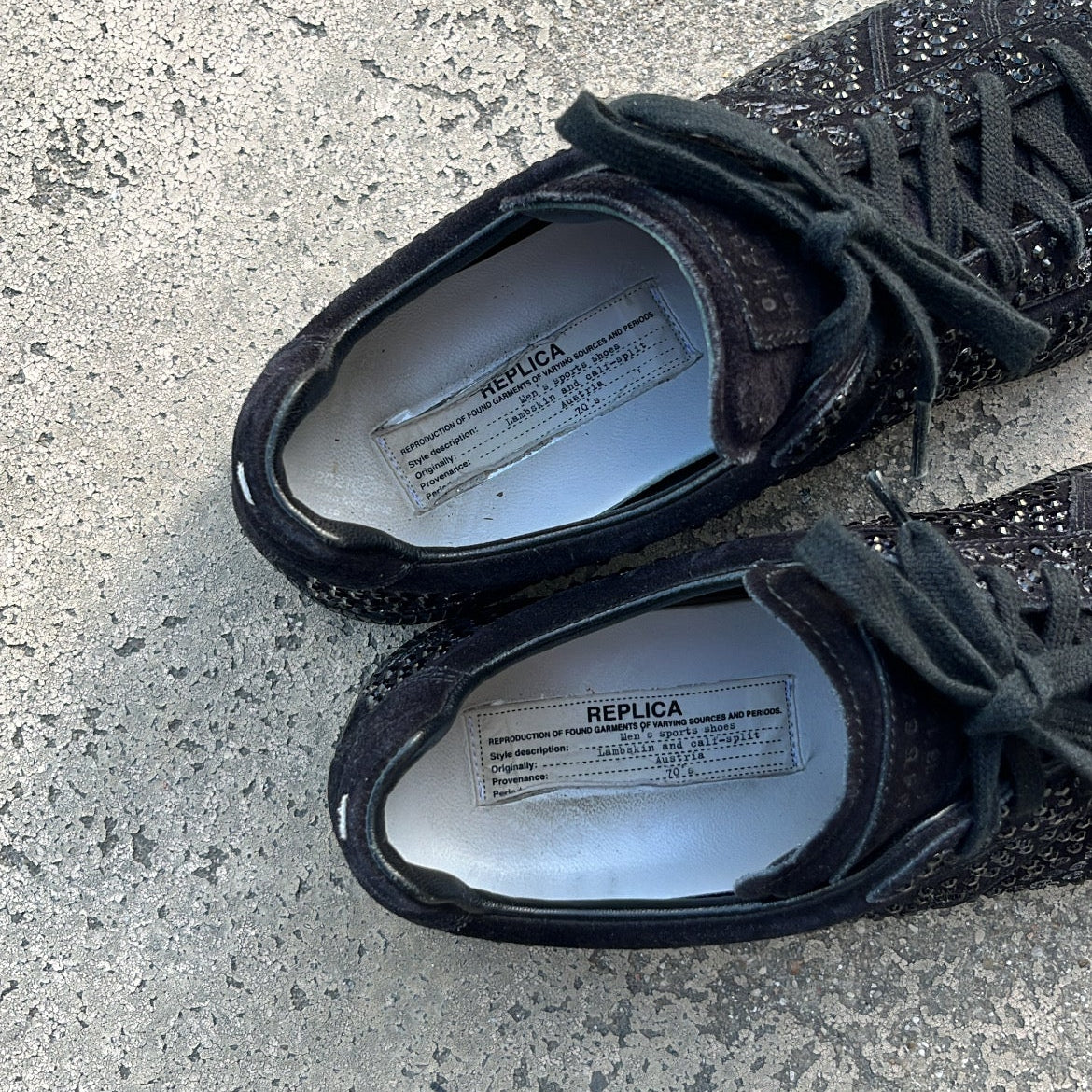 Maison Margiela GAT Swarovski Black Crystal - EU42 / US8.5 / UK7.5