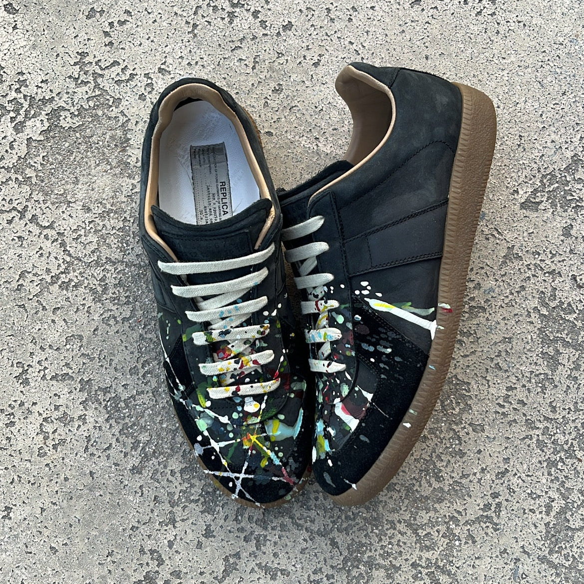 Maison Margiela GAT Paint Splatter Black - EU40.5 / US7.5 / UK6.5
