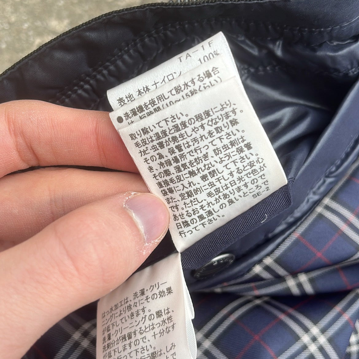 Burberry Black Label Glossy Navy Blue Jacket - M - Real Silver Fox Fur