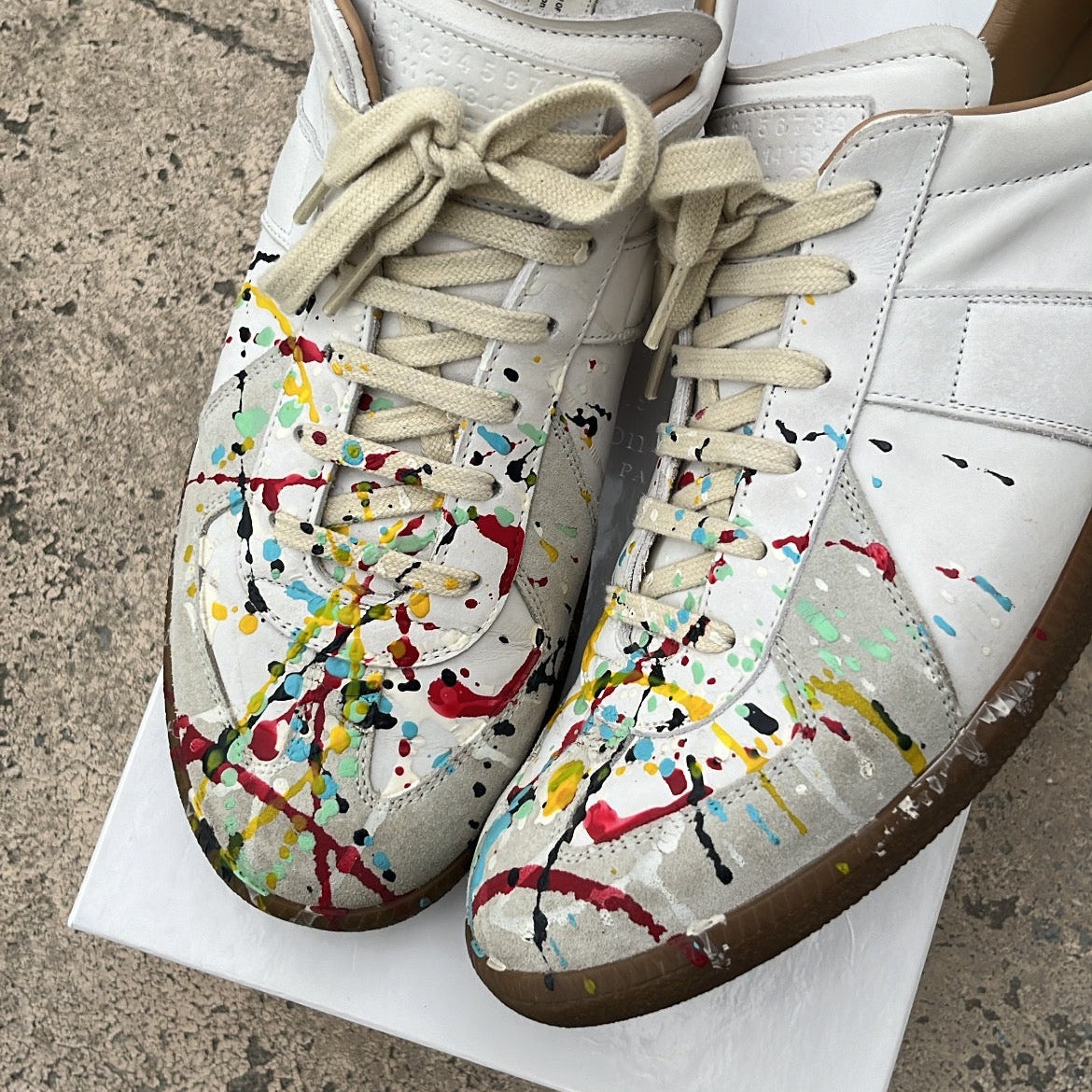 Maison Margiela GAT Paint Splatter White - EU43 / US9.5 / UK8.5