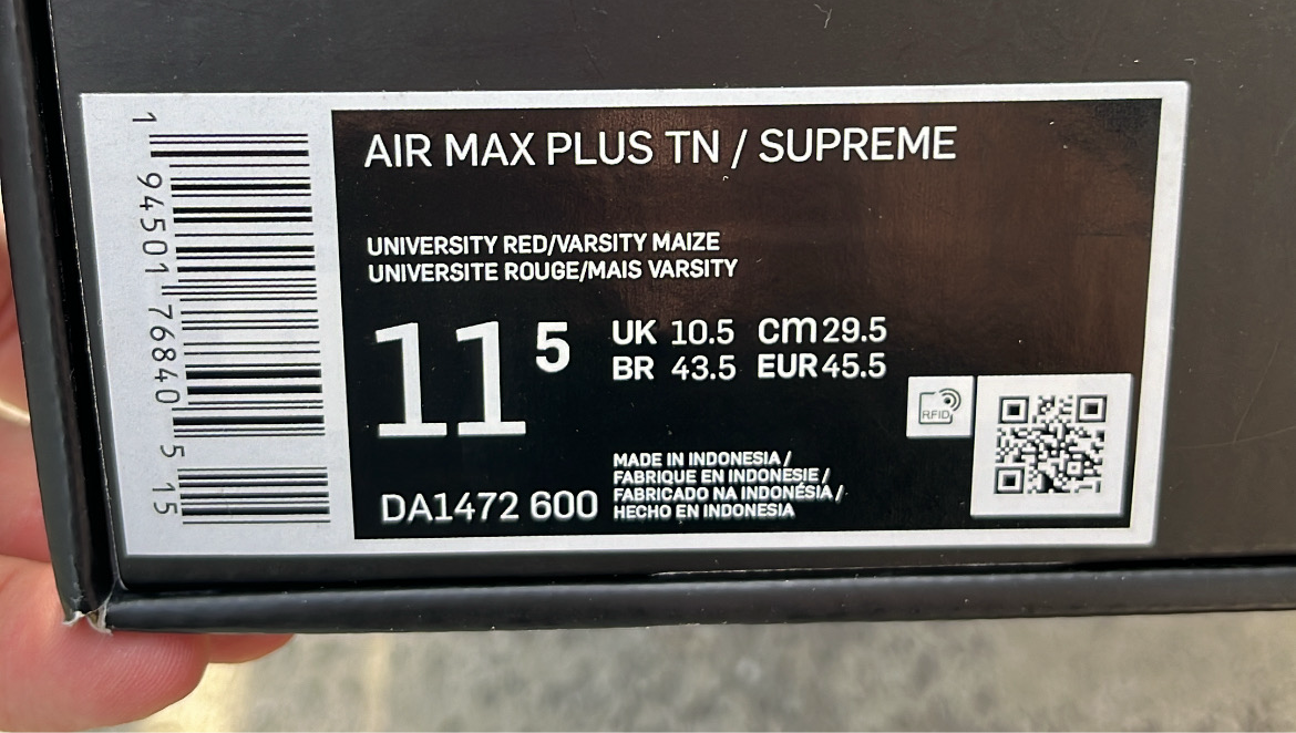 TN Supreme Red (EU45.5 / US11.5 / UK10.5)