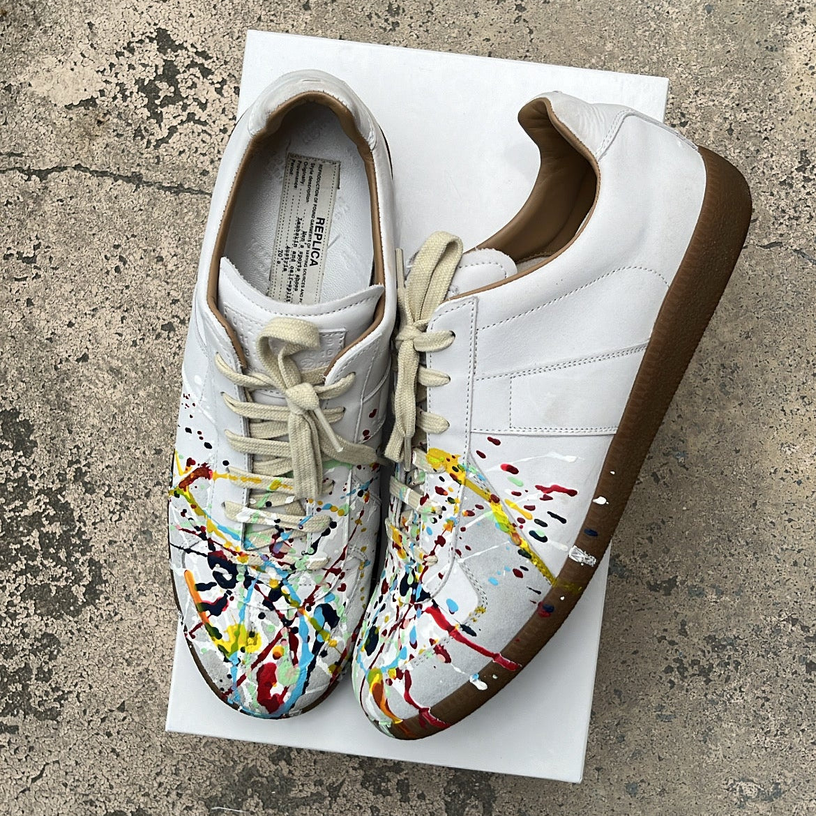 Maison Margiela GAT Paint Splatter White - EU43 / US9.5 / UK8.5